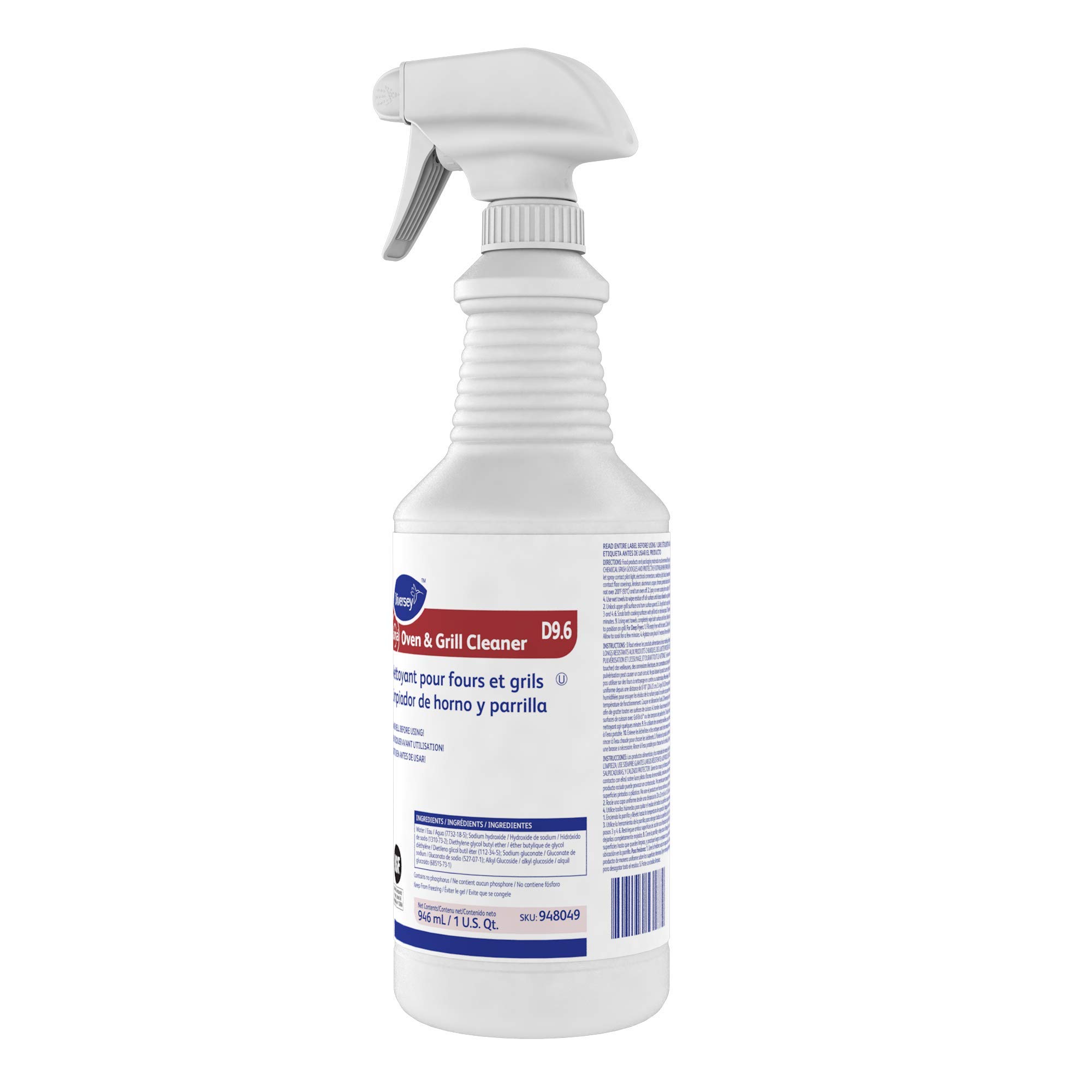 Diversey Suma Neutral Oven & Grill Cleaner - 32 oz Spray Bottle (12/Carton) - Heavy-Duty Commercial Kitchen Degreaser for Restaurants, Catering & Home Use