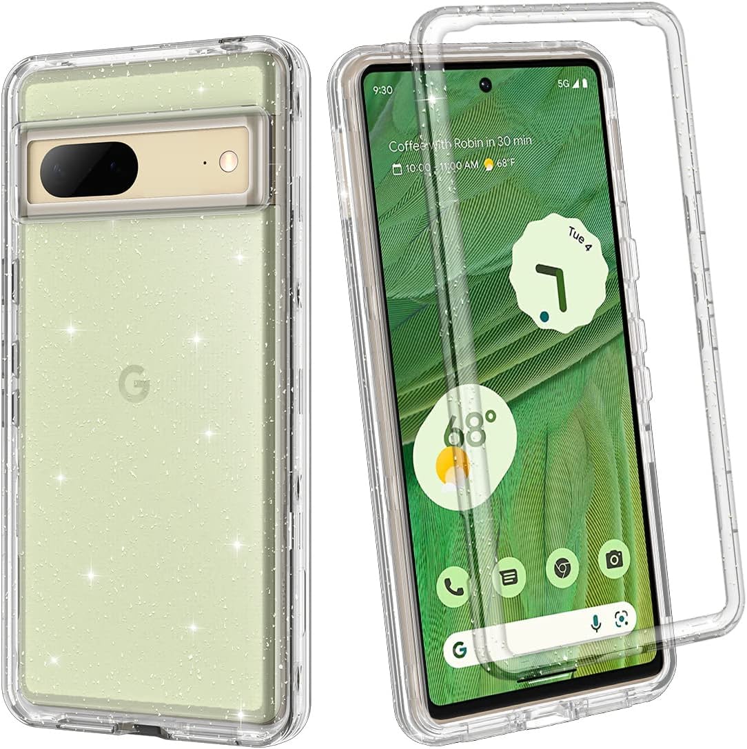 Google Pixel 7 Case - Heavy Duty Shockproof Hybrid Soft Drop Protection Cover - Purple Marble Design - Perfect for Outdoor Activities & Daily Use