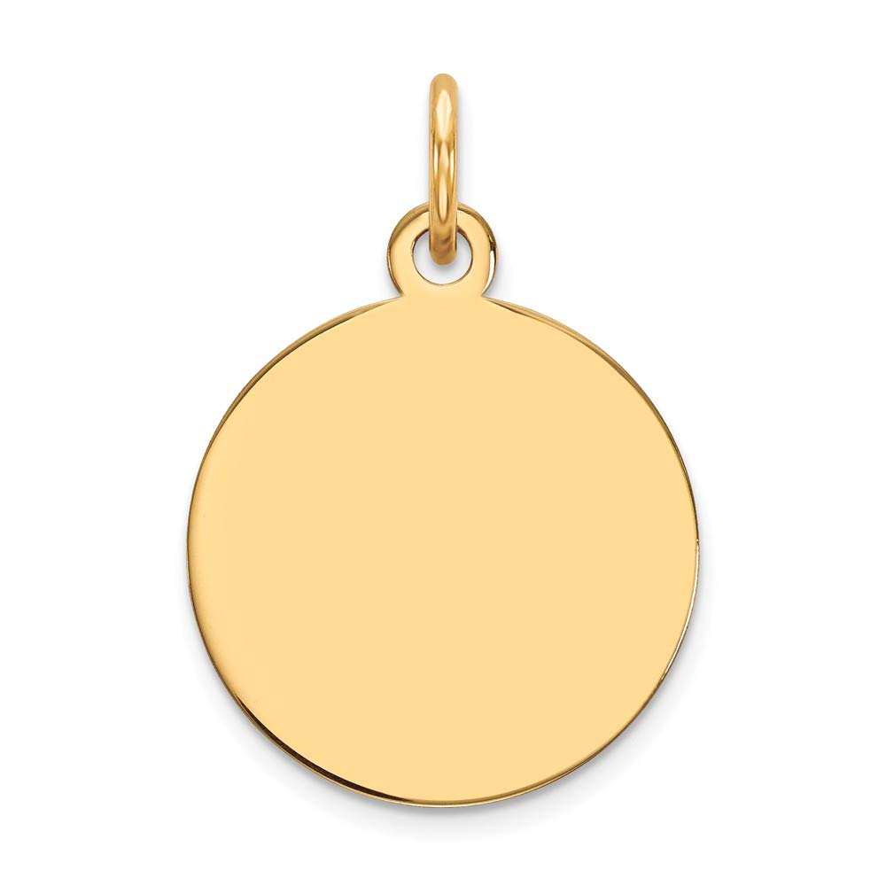 14K Yellow Gold Engravable Disc Charm - 0.009 Gauge Circular Pendant for Necklace or Bracelet - Perfect for Personalized Jewelry, Gifts & Special Occasions