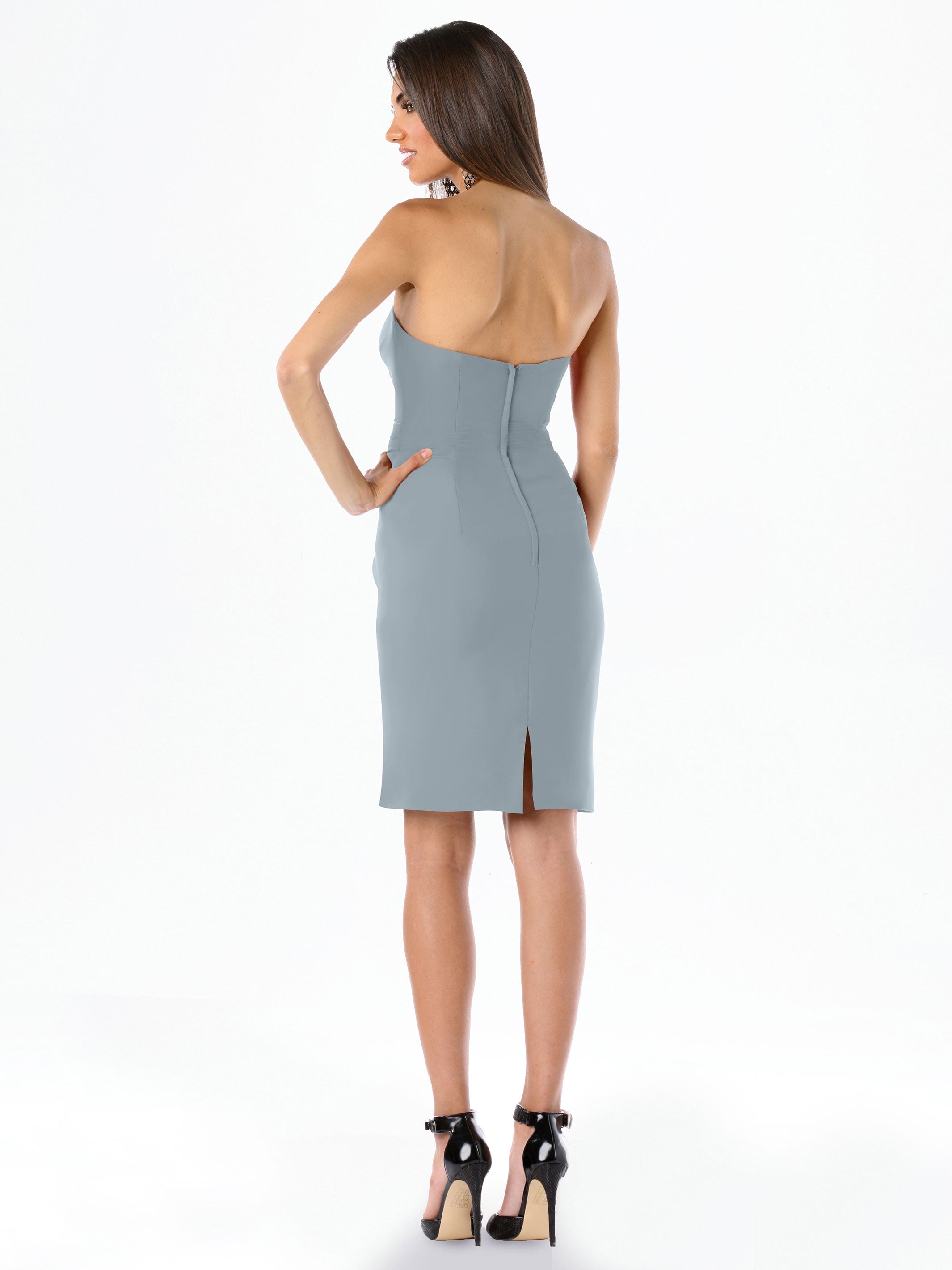 Elegant 80041 Knee-Length Chiffon Bridesmaid Dress with Sweetheart Neckline - Perfect for Weddings, Parties & Formal Events