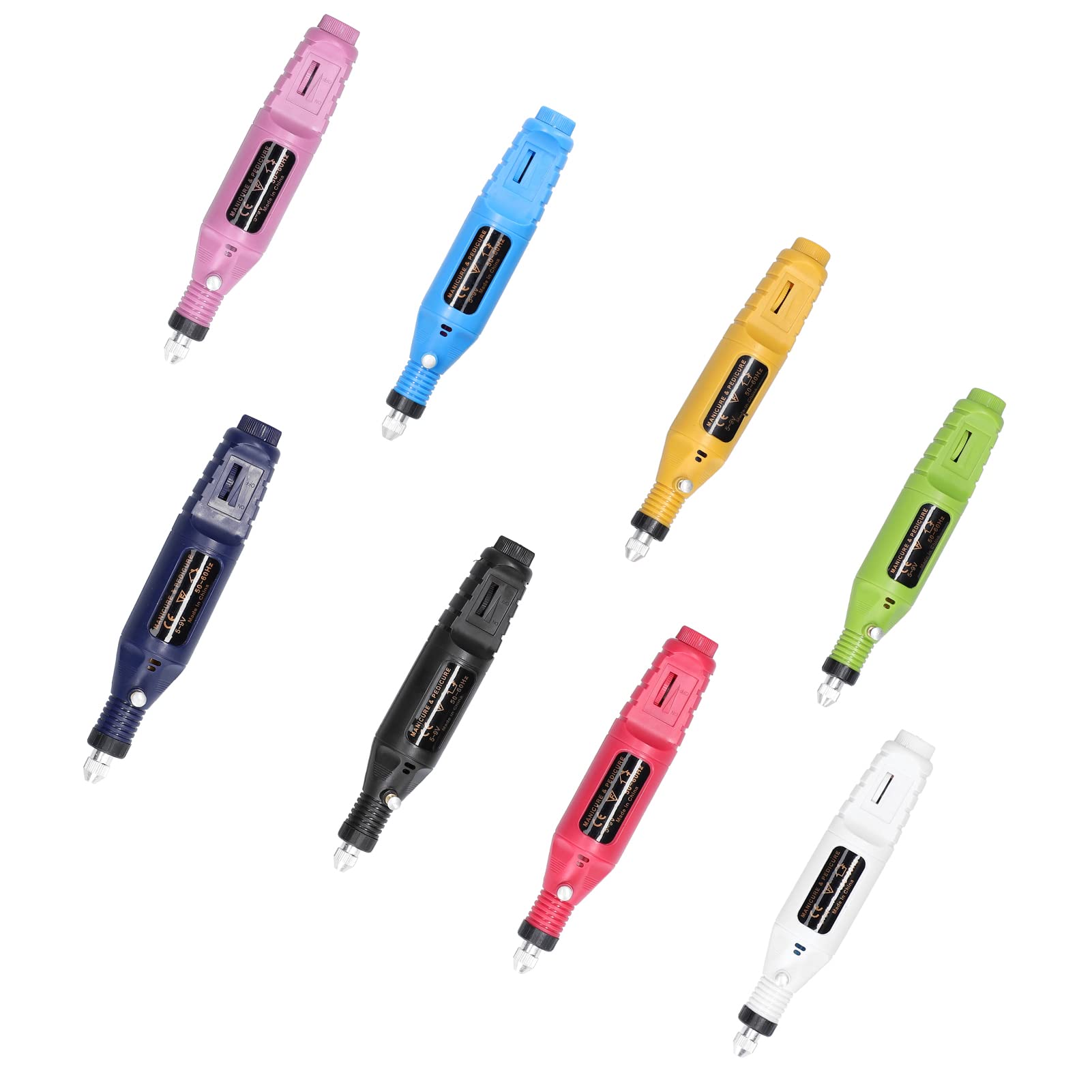USB Power Handheld Mini Electric Nail Grinder - Adjustable Speed Manicure Machine with 6 Grinding Heads for Gel & Acrylic Nail Removal - Perfect for Home & Professional Salon Use