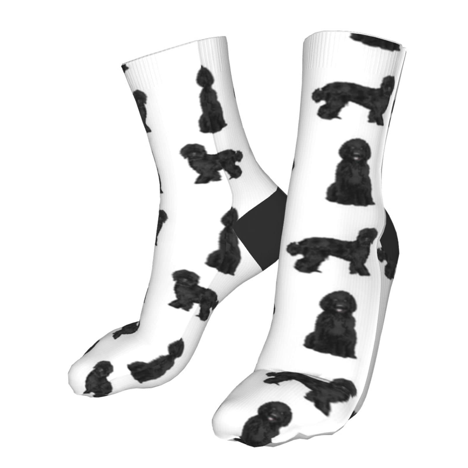 **AOTOSE Black Labradoodle Dog Socks - Men's & Women's Cotton Athletic Ankle Socks for Running, Walking & Casual Wear - Breathable Cushioned Crew Socks for Comfort & Style**