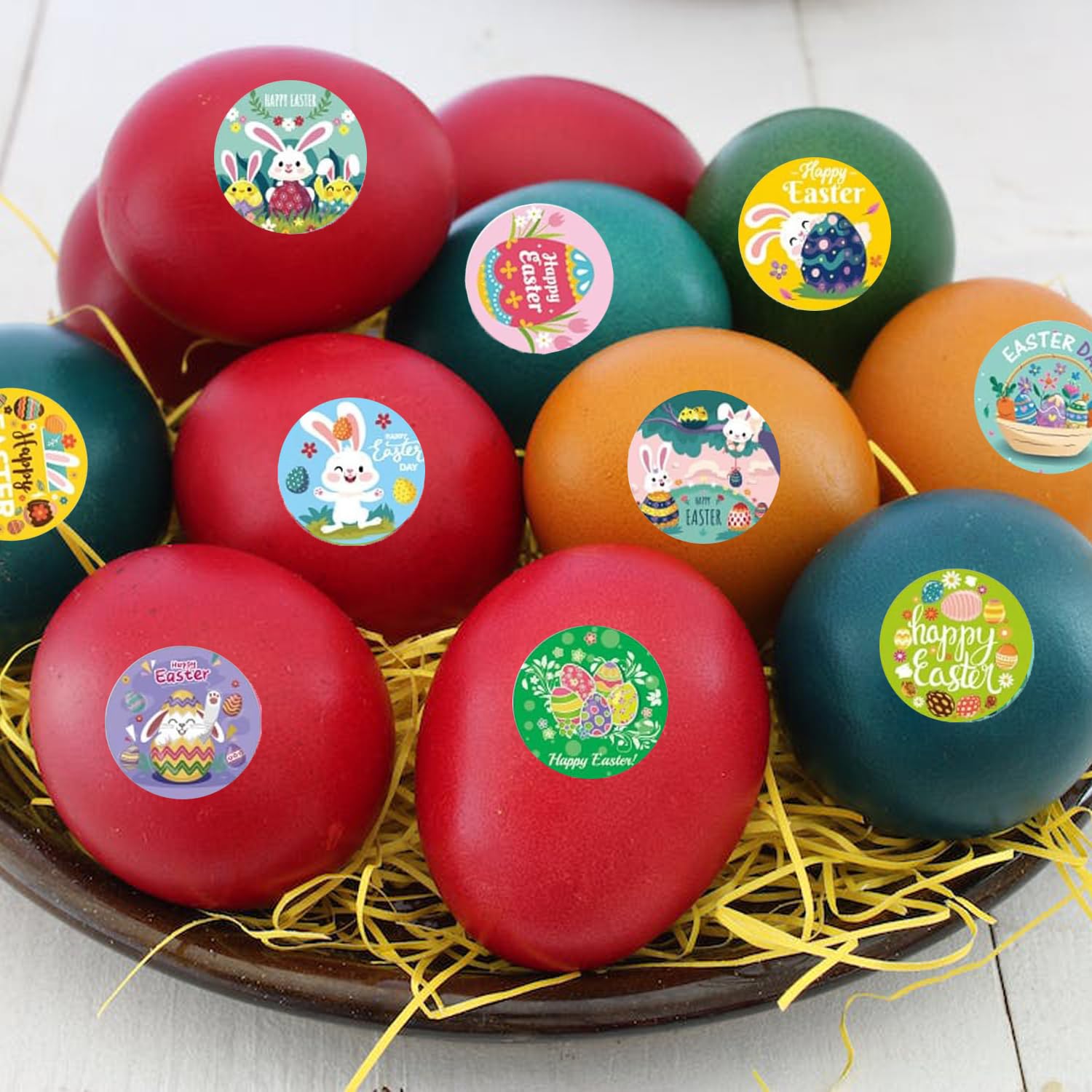 1000 Pcs Easter Stickers - 1 Inch Bunny & Egg Stickers for Kids, Easter Party Supplies, Gift Decorations - Perfect for DIY Crafts, Scrapbooking & Easter Egg Hunt Activities