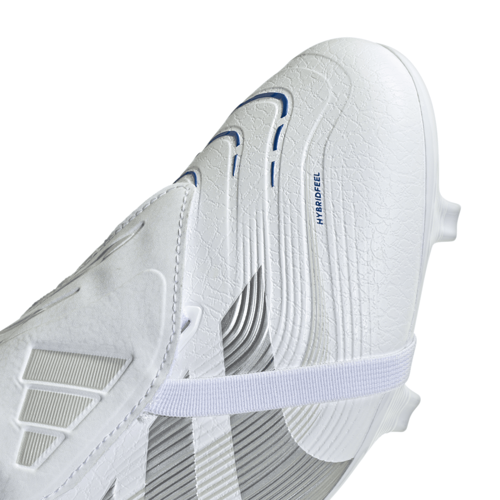 Adidas Predator League FG Soccer Cleats - Fold Over Tongue Football Shoes for Men (Cloud White/Silver Metallic/Bright Royal) | Perfect for Turf Matches & Training Sessions