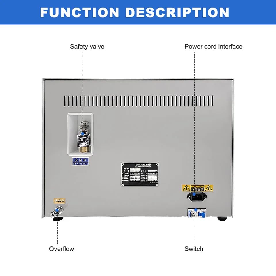 20L Stainless Steel High Pressure Steam Autoclave Sterilizer - Automatic Tabletop Medical Equipment for Dental, Tattoo & Beauty Tools (TM-XB20J) | Perfect for Clinics, Salons & Labs