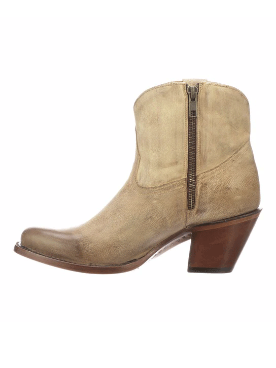 Lucchese M6006 Women's Avery Cross Stitch Bootie Pearl Bone - Stylish Western Booties for Casual Outfits & Country Events