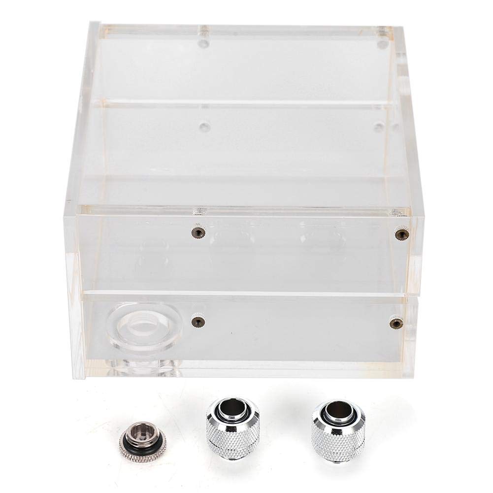 1.25L Transparent Acrylic PC CPU Water Cooling Block with Reservoir - High Performance Radiator for Custom Liquid Cooling PC Builds - Ideal for Gaming Rigs, Workstations, and Overclocking Systems