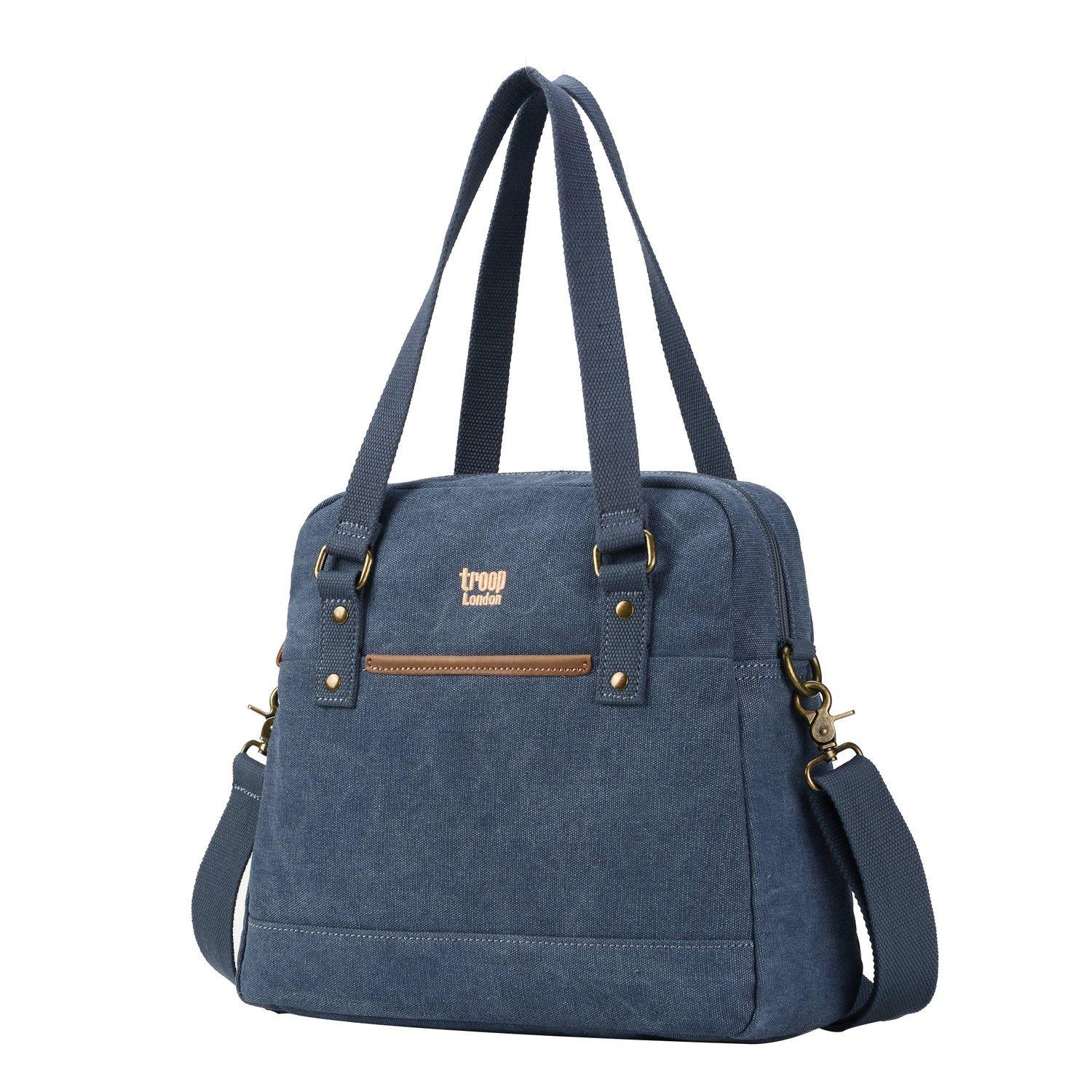 TRP0506 Troop London Classic Canvas Shoulder Bag for Men & Women - Durable Casual Messenger Bag for Travel, Work & Everyday Use