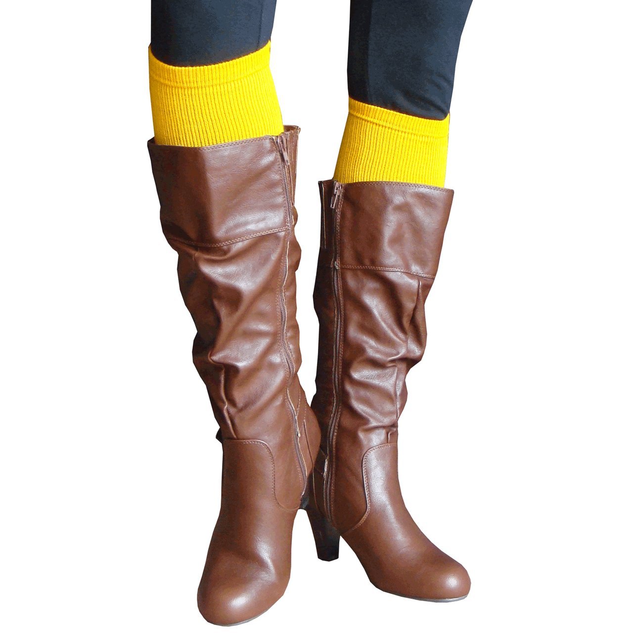 Chrissy's Socks Women's Thick Solid Knee High Socks - Warm Winter Socks for Women, Cozy Knit Over The Knee Socks for Boots, Outfits & Cold Weather Fashion