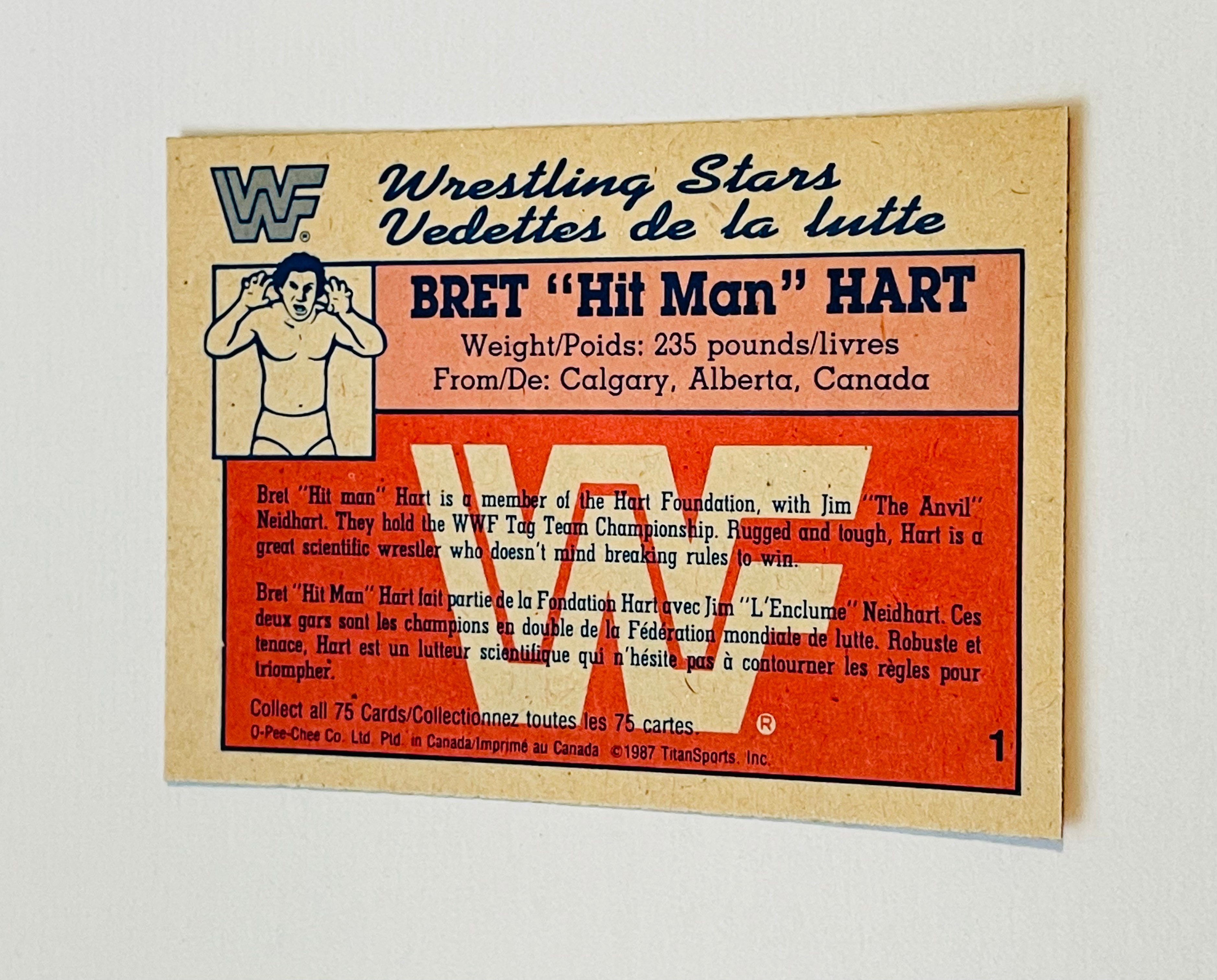 1987 Brett Hart Wrestling O-Pee-Chee High Grade Rookie Card - Perfect for Collectors & Wrestling Memorabilia Fans