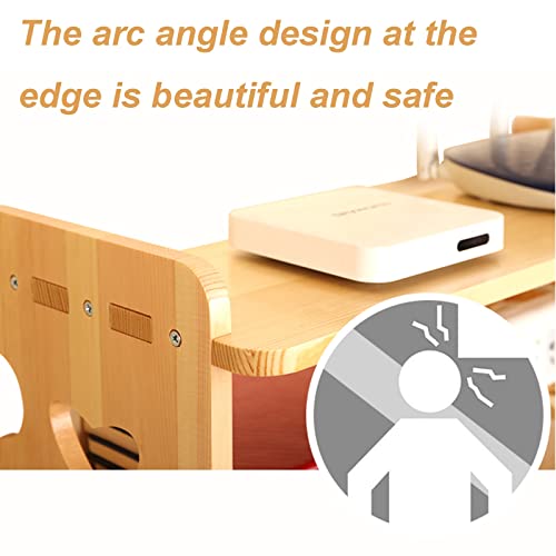 Wall Mount Router Shelf with Cable Management - 2 Tier Floating Storage Box for WiFi Modem, Power Strips & Electronics - Hide Wires & Organize Home Office (50 x 20 x 18.5cm) - Perfect for Living Room, Bedroom & Workspace Organization