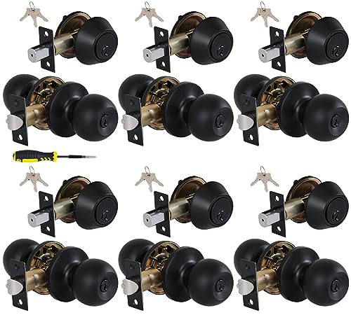 Black Keyed Deadbolt Lockset-Keyed Alike