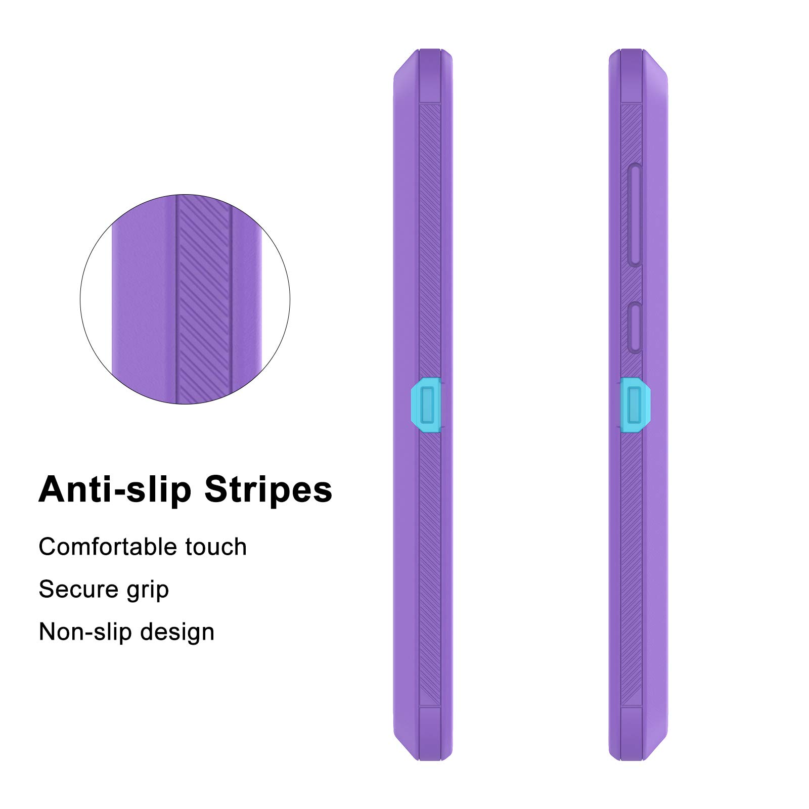 Shockproof Heavy Duty Hybrid Case for Samsung Galaxy A20/A30/A30S/A50/A50S - Rugged Armor Hard Plastic & Shock Absorption Rubber Bumper Cover (Purple) - Perfect for Outdoor, Travel, and Daily Protection