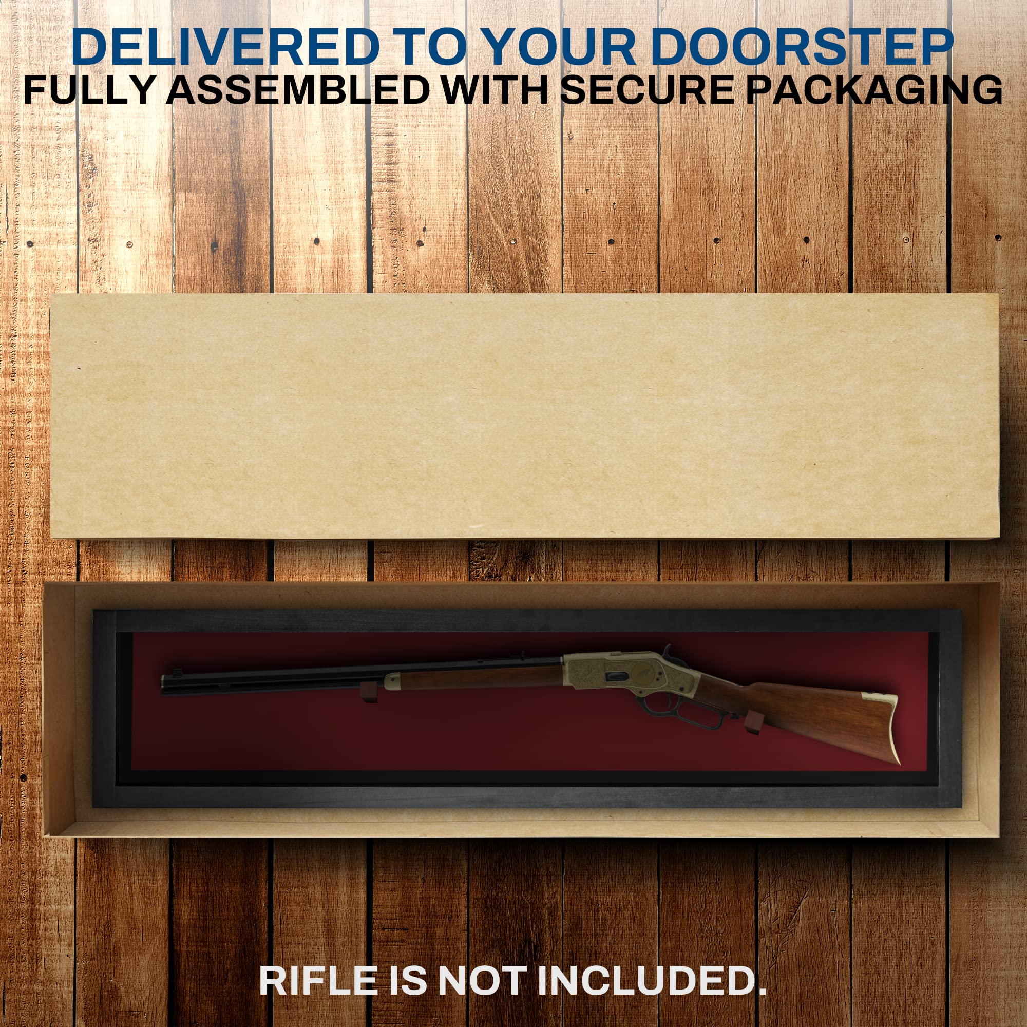 Lockable Gun Display Case for Rifles & Shotguns - Secure Acrylic Door Wall Mount Cabinet for Firearms & Sword Collection - Perfect for Home, Office, or Hunting Lodge Security & Display