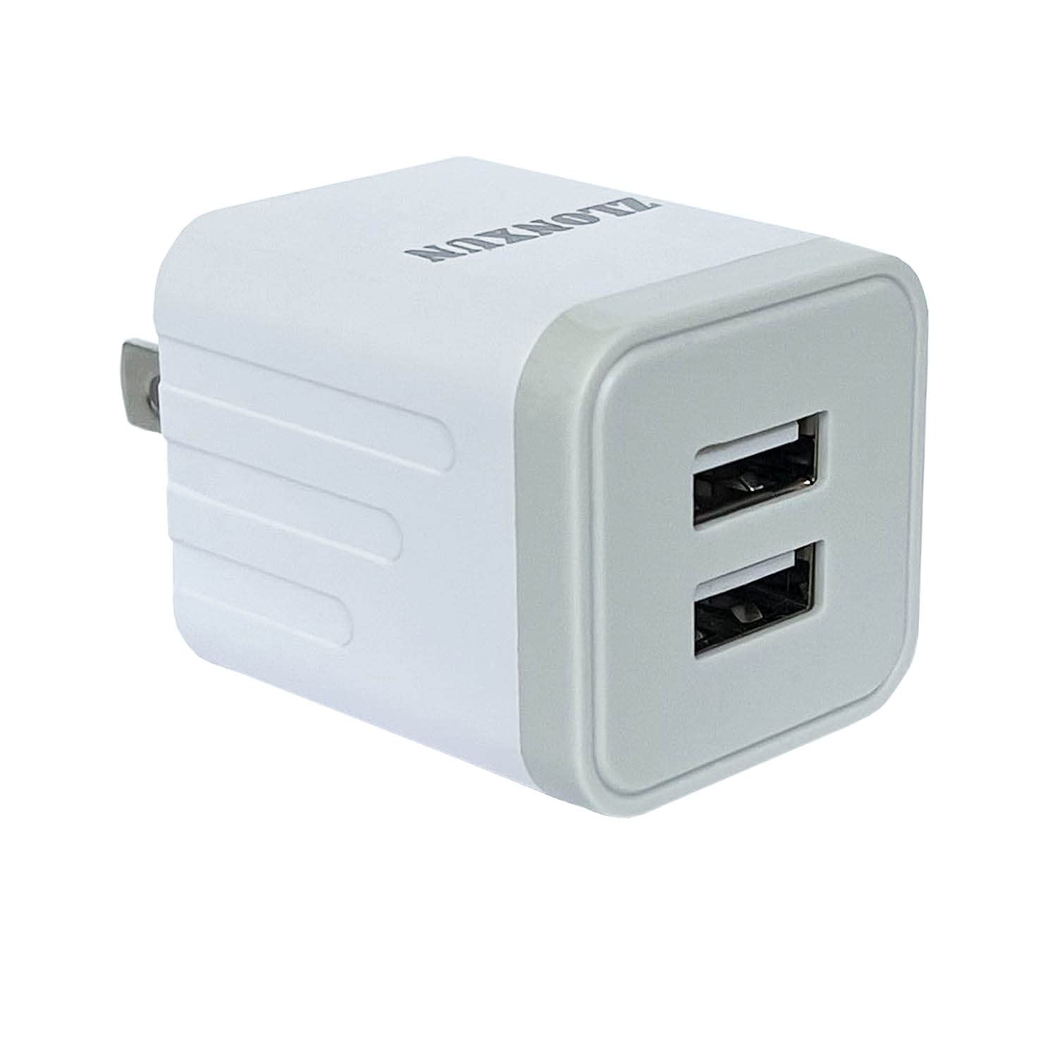 Dual Port USB Wall Charger with 1M Cable - Compatible with iPhone 4/4S/3G, iPad 3/2/1, iPod Touch/Nano - Fast Charging for Home, Office & Travel Use