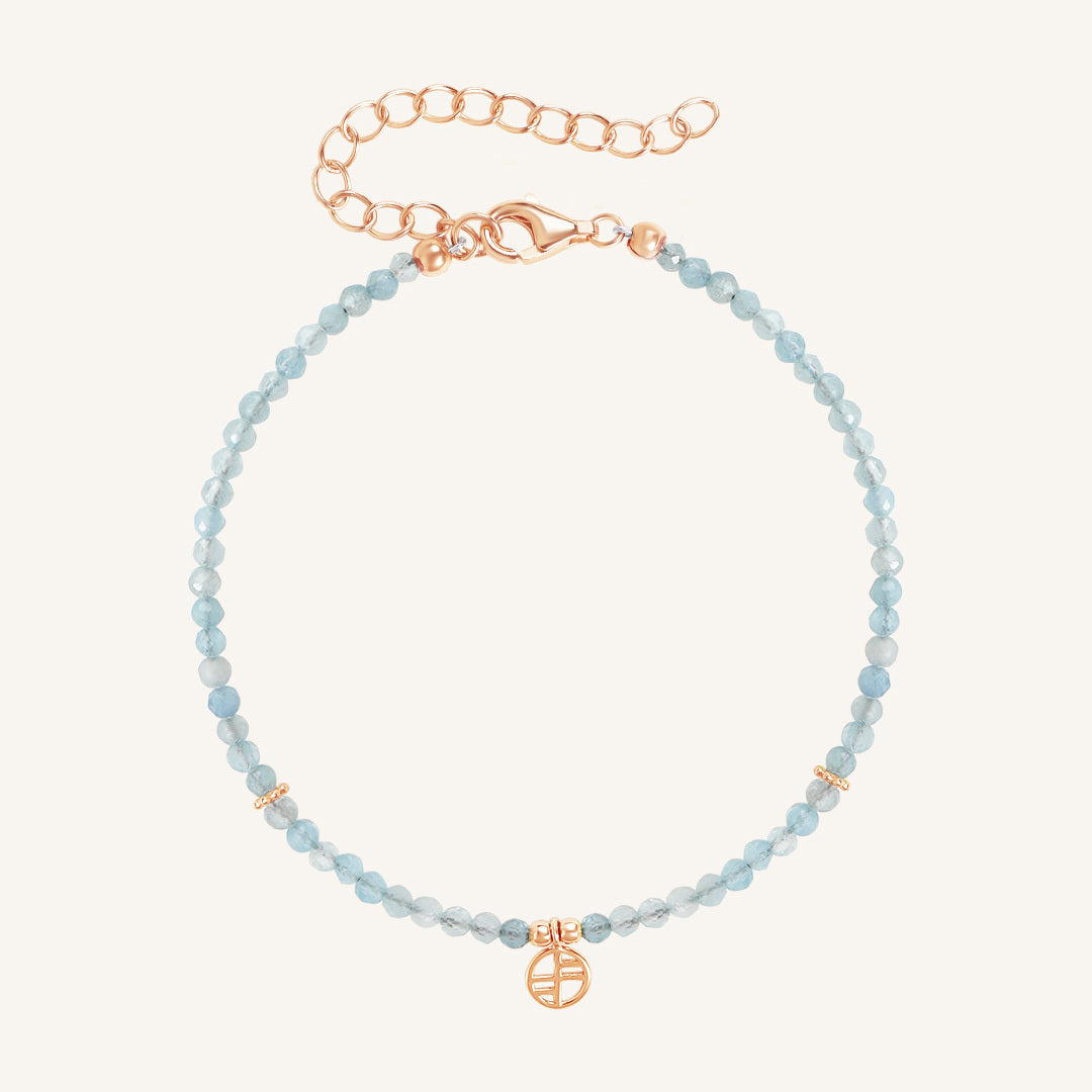 March Birthstone Bracelet for Women - Aquamarine Gemstone Beaded Jewelry Gift for Birthday, Anniversary & Mother's Day - Perfect for Everyday Wear & Special Occasions