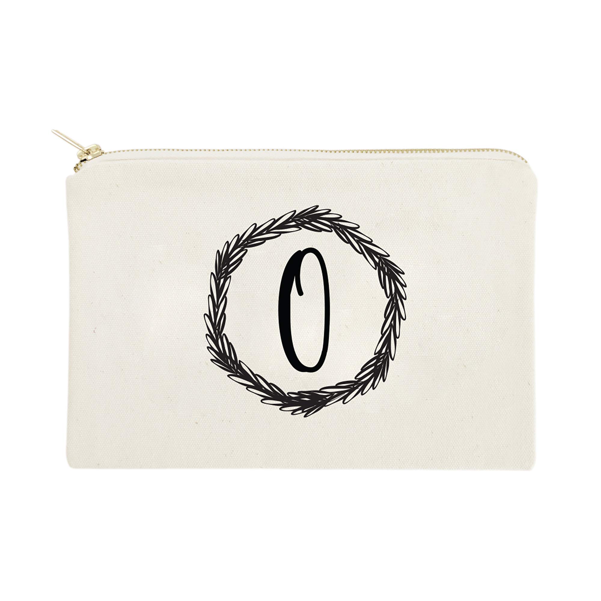 Personalized Monogram Initial O Cosmetic Bag - Cotton & Canvas Travel Makeup Pouch for Women | Perfect for Travel, Gym & Everyday Use