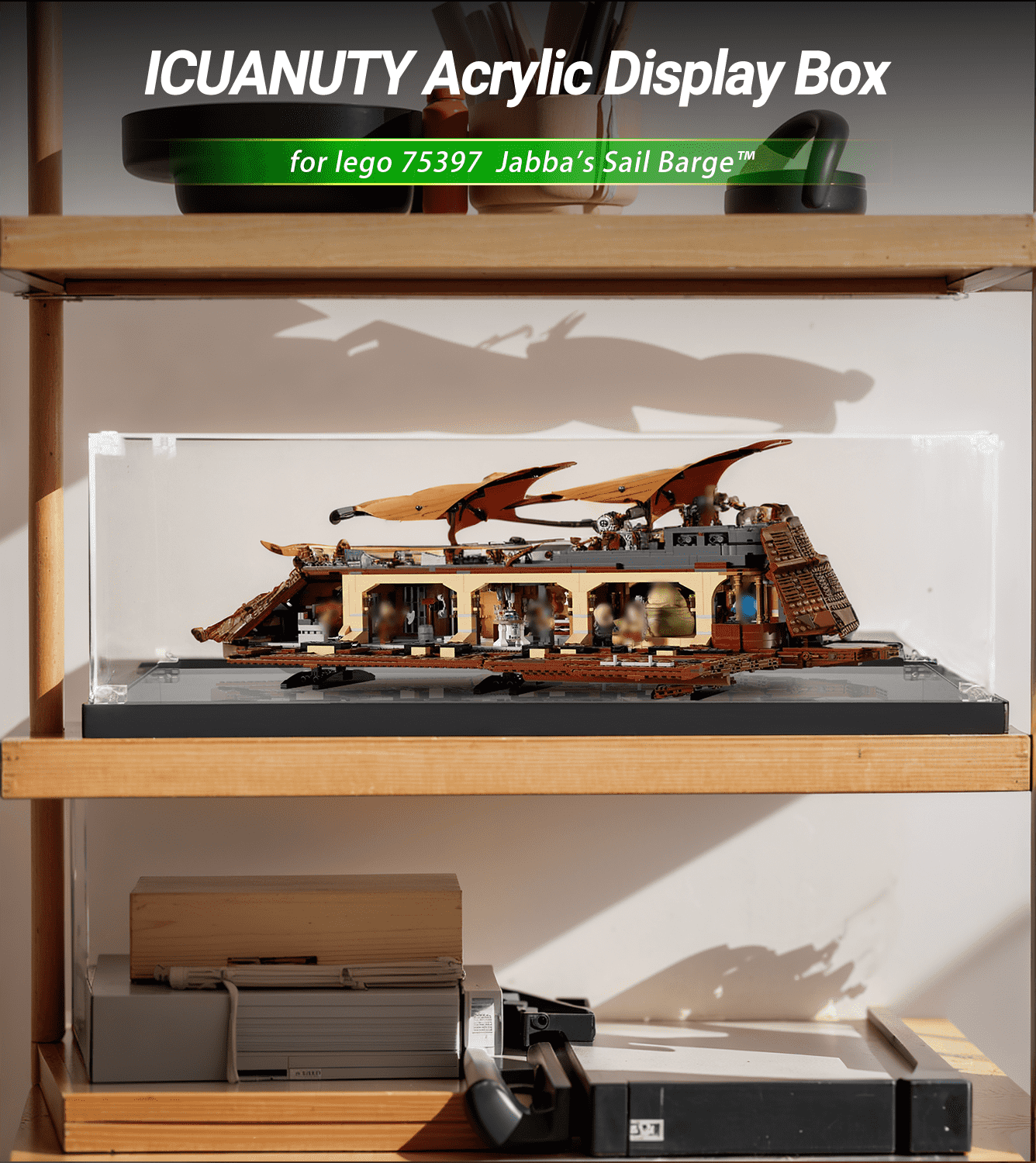 LEGO Star Wars Jabba's Sail Barge 75397 Display Case - Premium Acrylic Showcase for Collectible LEGO Sets - Perfect for Home Decoration & Gift Giving
