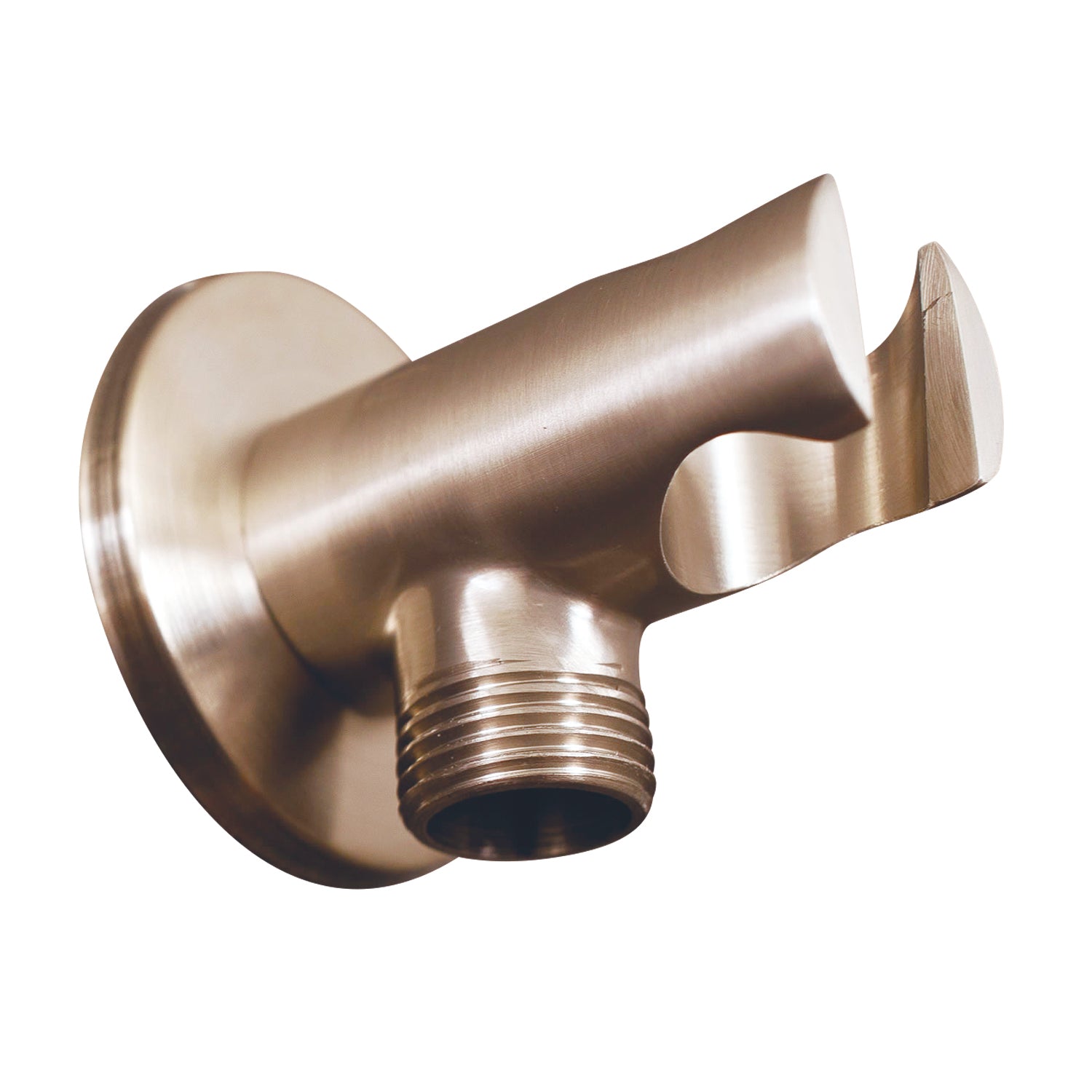 DAX Round Line Brass Wall Mount Handheld Shower Holder - Brushed Nickel Finish 2.25
