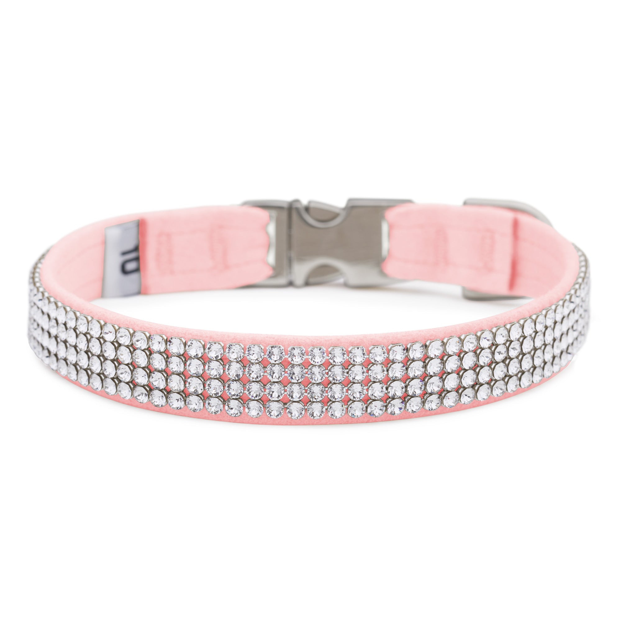 Puppy Pink 4 Row Giltmore Perfect Fit Dog Collar - Adjustable Nylon Pet Collar for Small Medium Dogs, Walking Training & Fashion Accessory