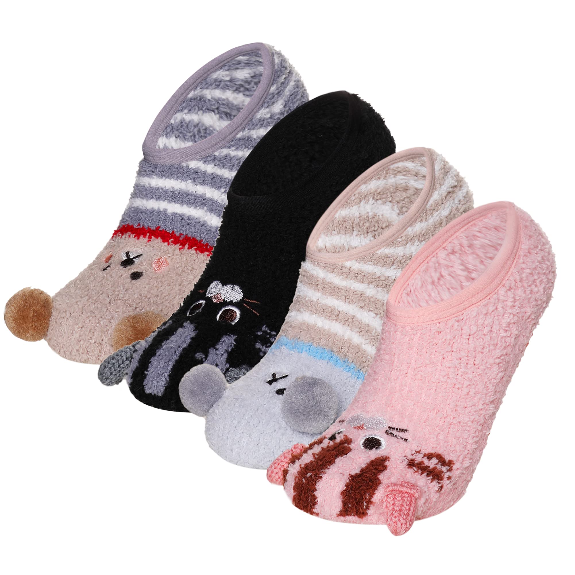 Women's Fuzzy Slipper Socks - Soft Winter Plush Fluffy Microfiber Socks for Home, Cozy Warm Comfy Thermal Thick Sleeping Socks - Perfect for Lounging, Relaxing & Cold Weather Comfort