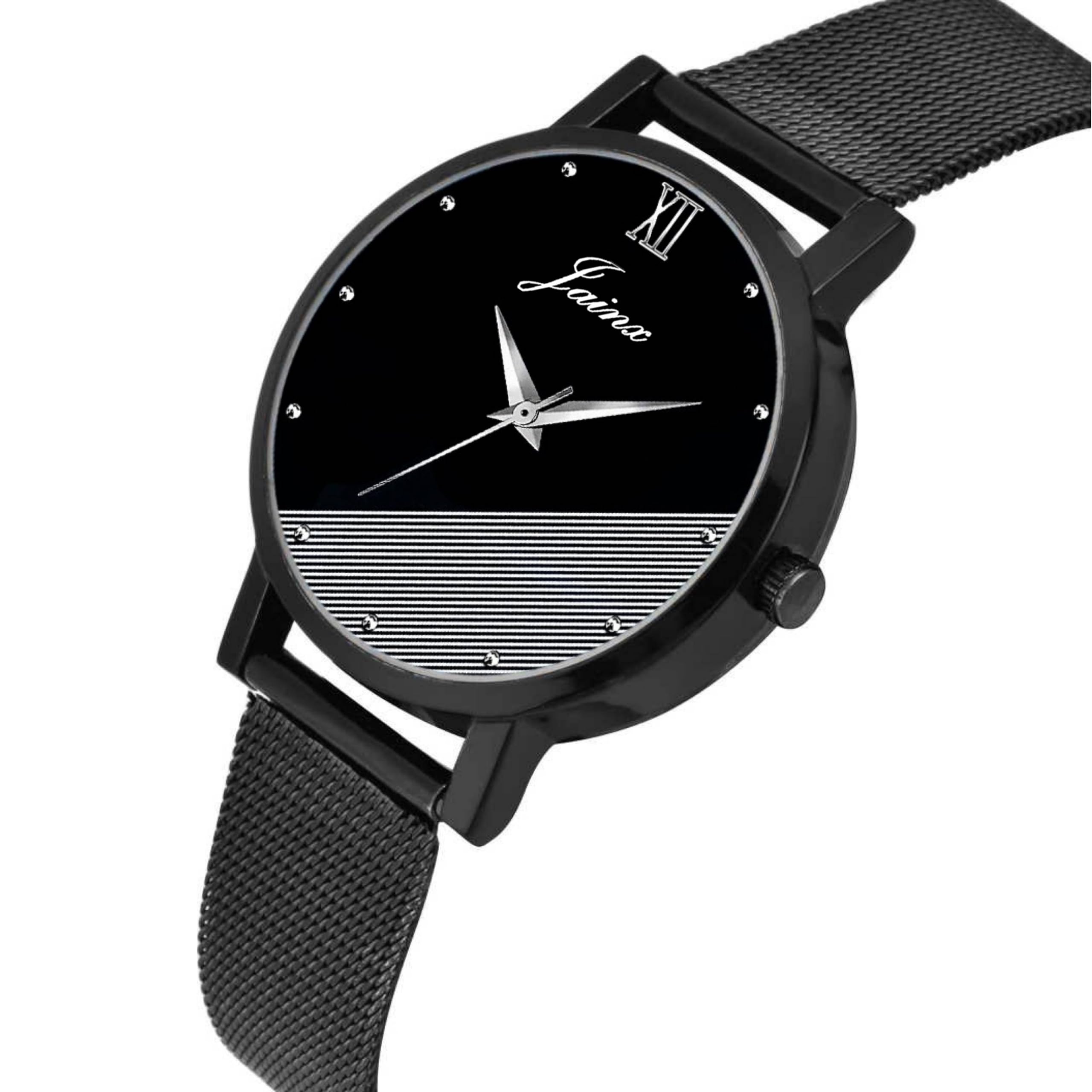 Jainx Black Mesh Chain Analog Wrist Watch for Women - JW8569 | Stylish Fashion Accessory for Everyday Wear, Office & Special Occasions