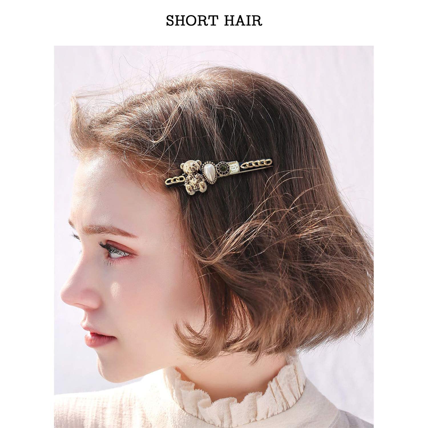 Kidzoo Women's Hair Clips - Fashionable Korean Style Pearl Barrettes Hairpins for Women, Ladies & Girls (5-Piece Black Hair Accessories) - Perfect for Weddings, Parties & Daily Styling