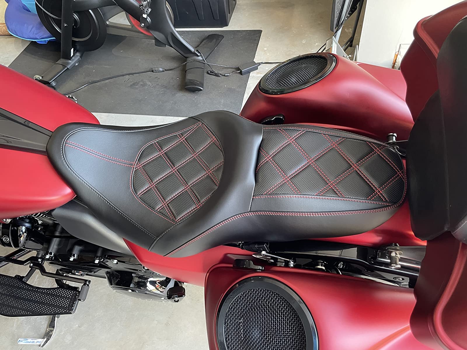 C.C.Rider One-Piece Seat for Harley Davidson Touring Models (Road King, Street Glide, Electra Glide, Road Glide) 2009-2023 - Comfortable Driver & Passenger Motorcycle Seat for Long Rides and Cruising
