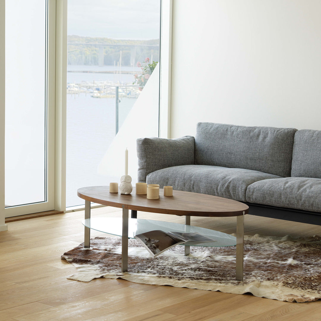 AK960/AK970/AK980 Modern Coffee Table - Mid-Century Style Wooden Living Room Table with Storage Shelf - Perfect for Small Spaces, Apartments & Home Decor