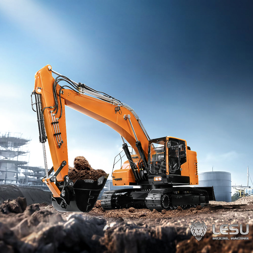 1/14 Scale Metal LESU RC Hydraulic Excavator ET26B - 2 Arms Remote Controlled Digger Toy, DIY Assembled & Painted Model for Construction Simulation & Collectors - Perfect for RC Enthusiasts, Construction Play & Display