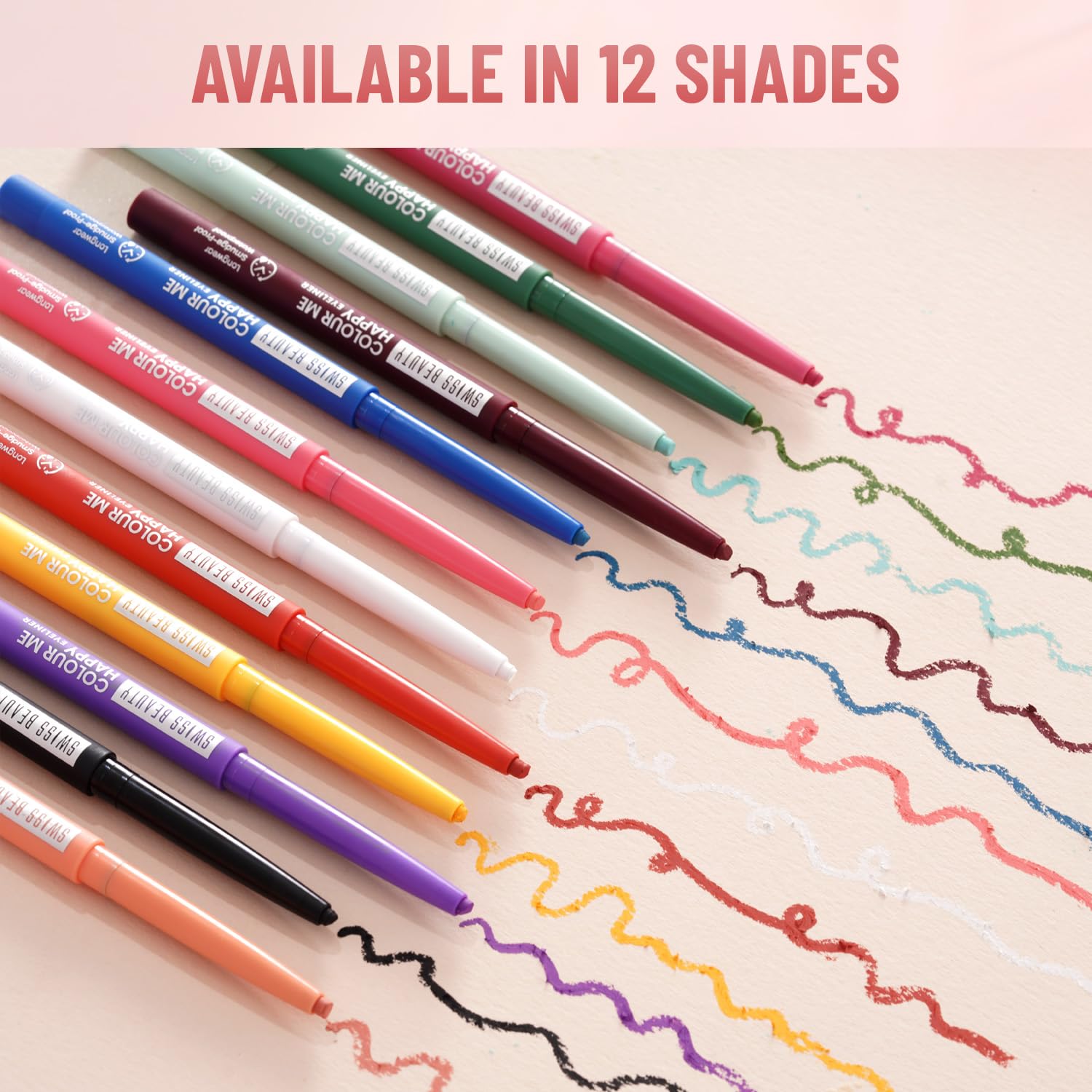SWISS BEAUTY Color Me Happy Matte Pencil Eyeliner - Long Lasting Waterproof Eyeliner in Wine (SB-950-12) 1.0g | Perfect for Smoky Eyes & Everyday Makeup Looks