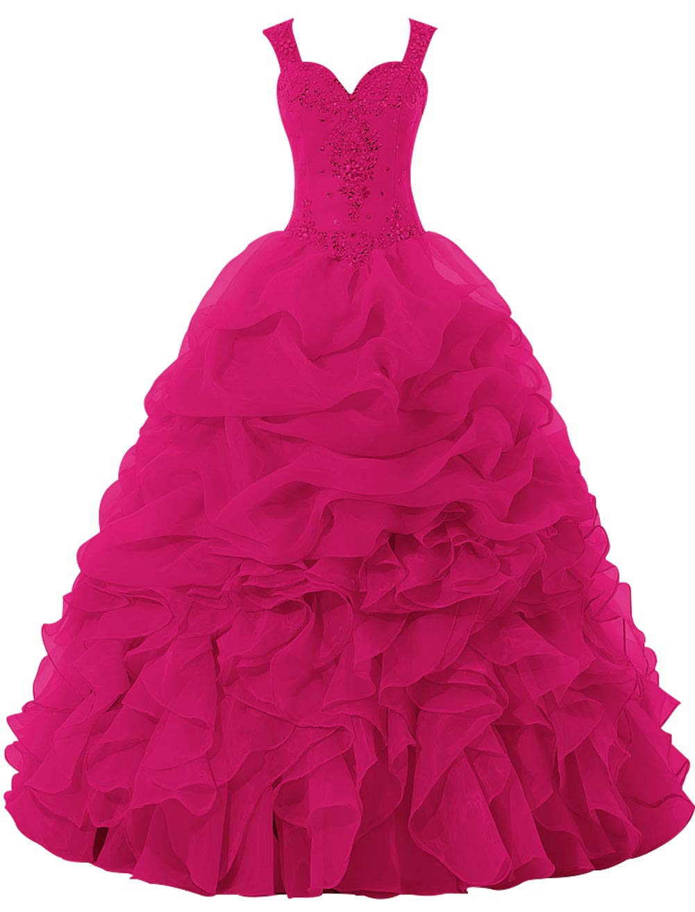 JAEDEN Elegant Ruffled Quinceanera Dress - Sleeveless Ball Gown Prom Dress for Formal Evening Events, Homecoming, Sweet 16 & Special Occasions