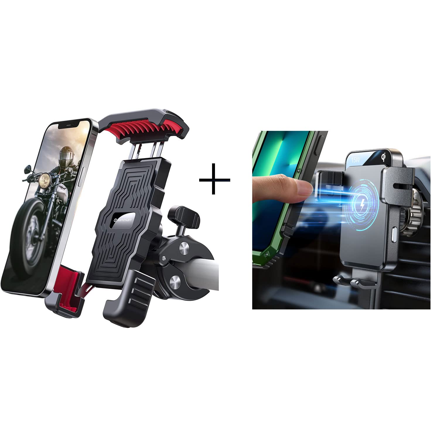 15W Qi Fast Wireless Car Charger - Auto-Clamping Air Vent Phone Mount for iPhone 13 Pro Max/13/12/11 & Samsung Galaxy S22 Ultra/S21 (Never Falls Off) - Perfect for Safe Hands-Free Charging While Driving