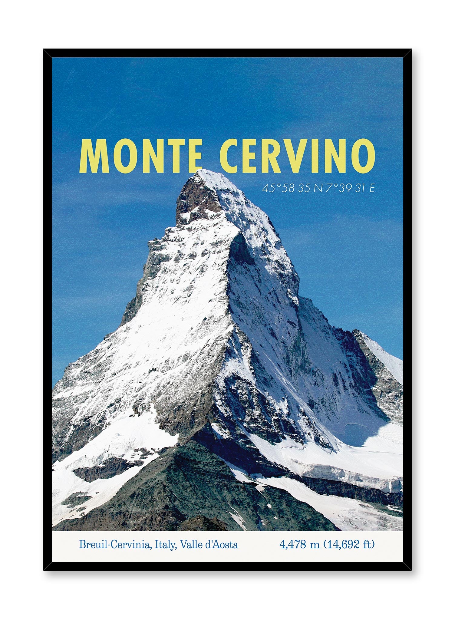 Monte Cervino Poster - Premium Matte Paper Wall Art Print for Home & Office Decor - Perfect for Living Room, Bedroom, or Office Wall Decoration