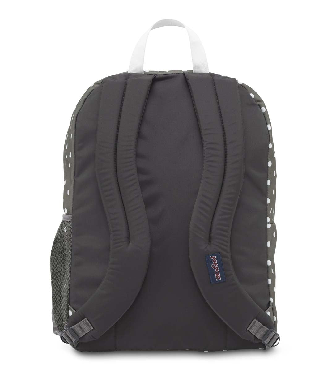 JanSport Big Student Backpack - Lightweight Laptop Backpack for School & College, 15.6 Inch, Water-Resistant, Grey/White Dots Design - Perfect for Daily Commute, Travel & Campus Life
