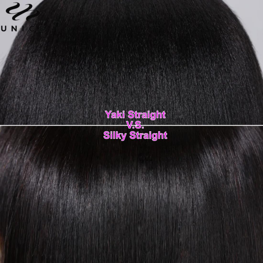 UNICE 12A Silk Yaki Straight 100% Virgin Human Hair Weave - 4 Bundles (26