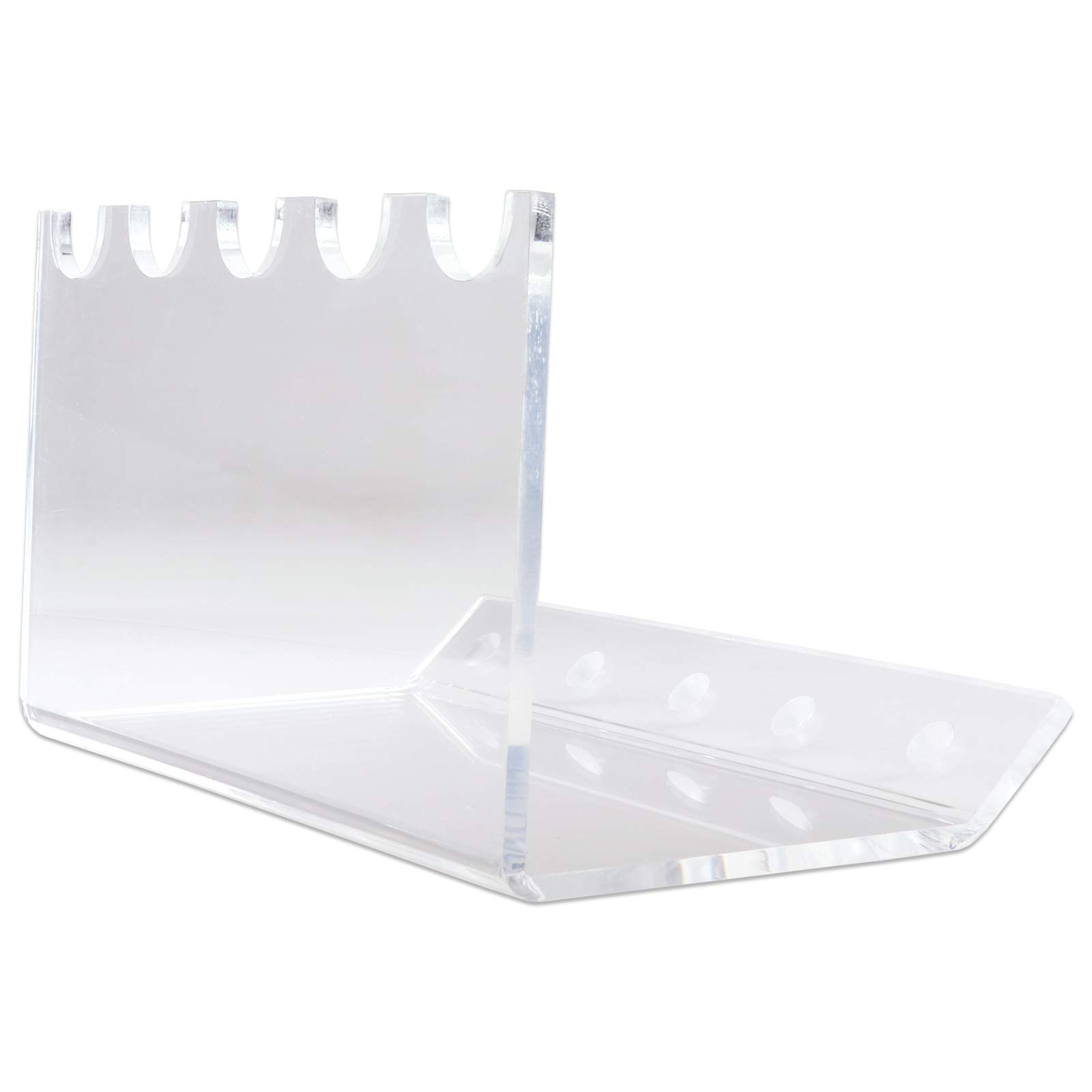Beauticom 5-Slot Clear Acrylic Makeup Brush Holder - Vertical Stand for Cosmetic Brushes, Powder Brushes, Nail Art Tools, Pens & Markers (20-Piece Set) - Perfect for Salon, Vanity & Bathroom Organization