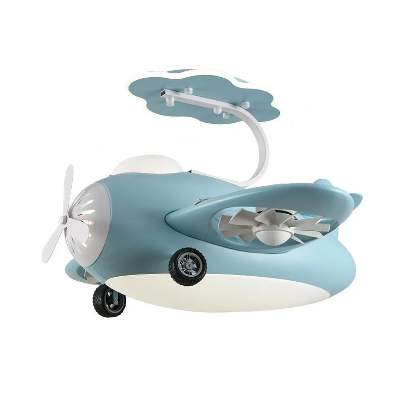 Kids Airplane Ceiling Fan Light - Remote Control LED Night Light for Children's Bedroom & Nursery Decor