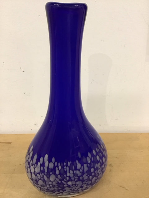 14-Inch Blue Ceramic Art Vase - Handcrafted Home Decor for Living Room, Dining Table & Wedding Centerpiece