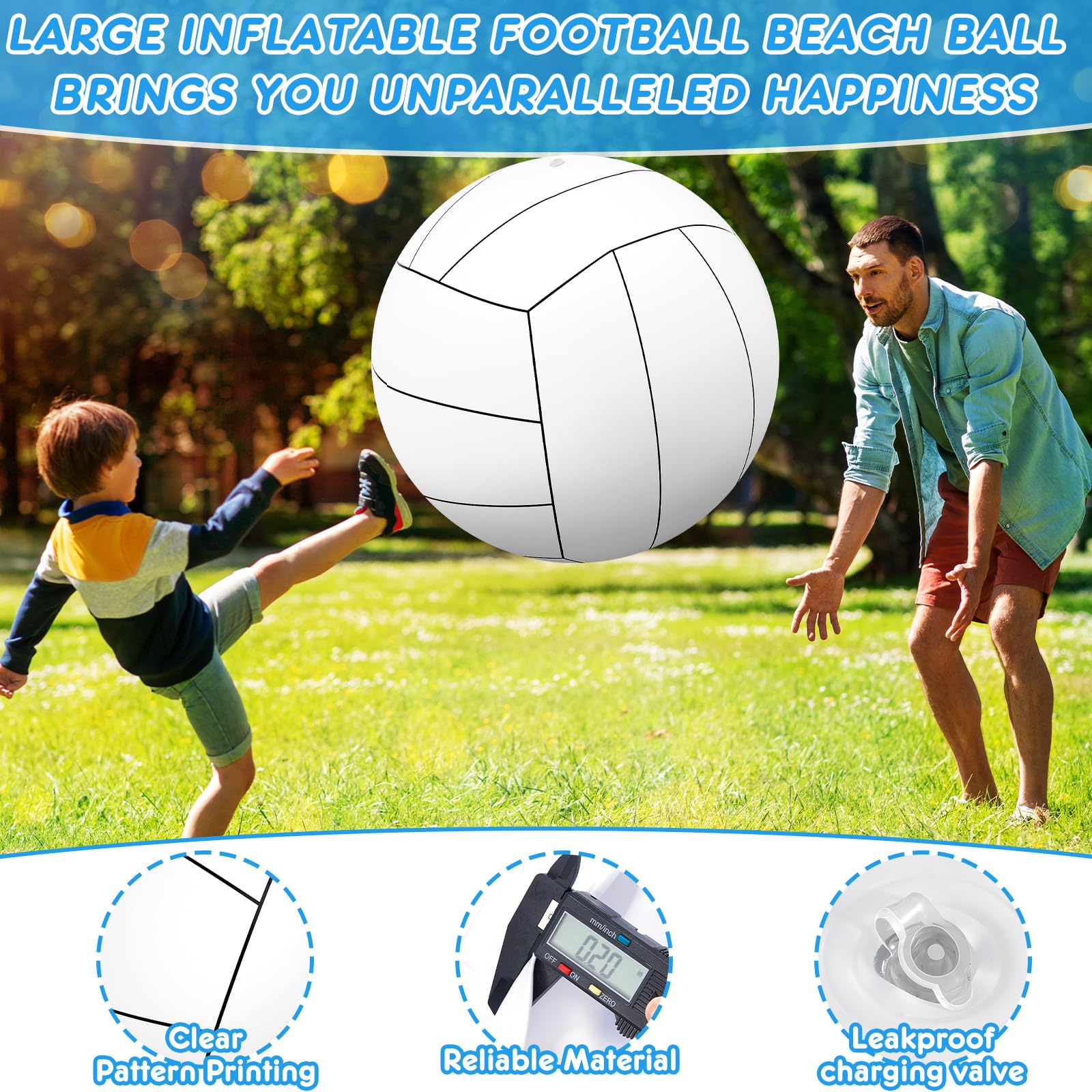 Libima 27 Inch Giant Inflatable Volleyball for Beach, Pool, and Outdoor Games – Perfect for Themed Parties, Family Gatherings, and Summer Fun