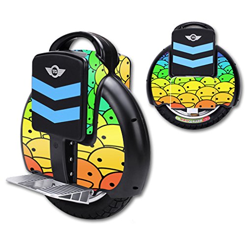 MightySkins Compatible with TG-F3 Self Balancing Electric Unicycle Scooter - Durable Protective Wrap Cover Sticker with Happy Faces Design - Perfect for Commuting, Urban Travel & Personalization
