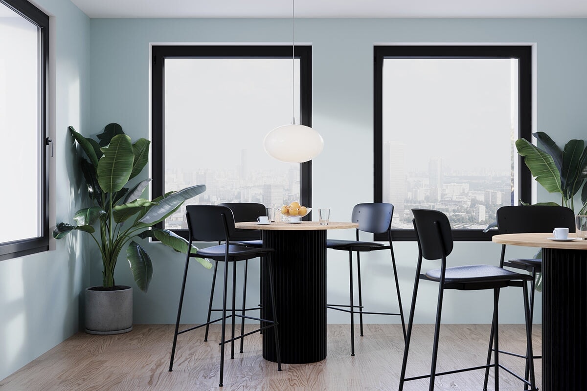 Baobab Circular Base Counter Cafe Table 31.5 Inch - Modern Bistro Dining Table for Coffee Shops, Restaurants & Home Kitchens