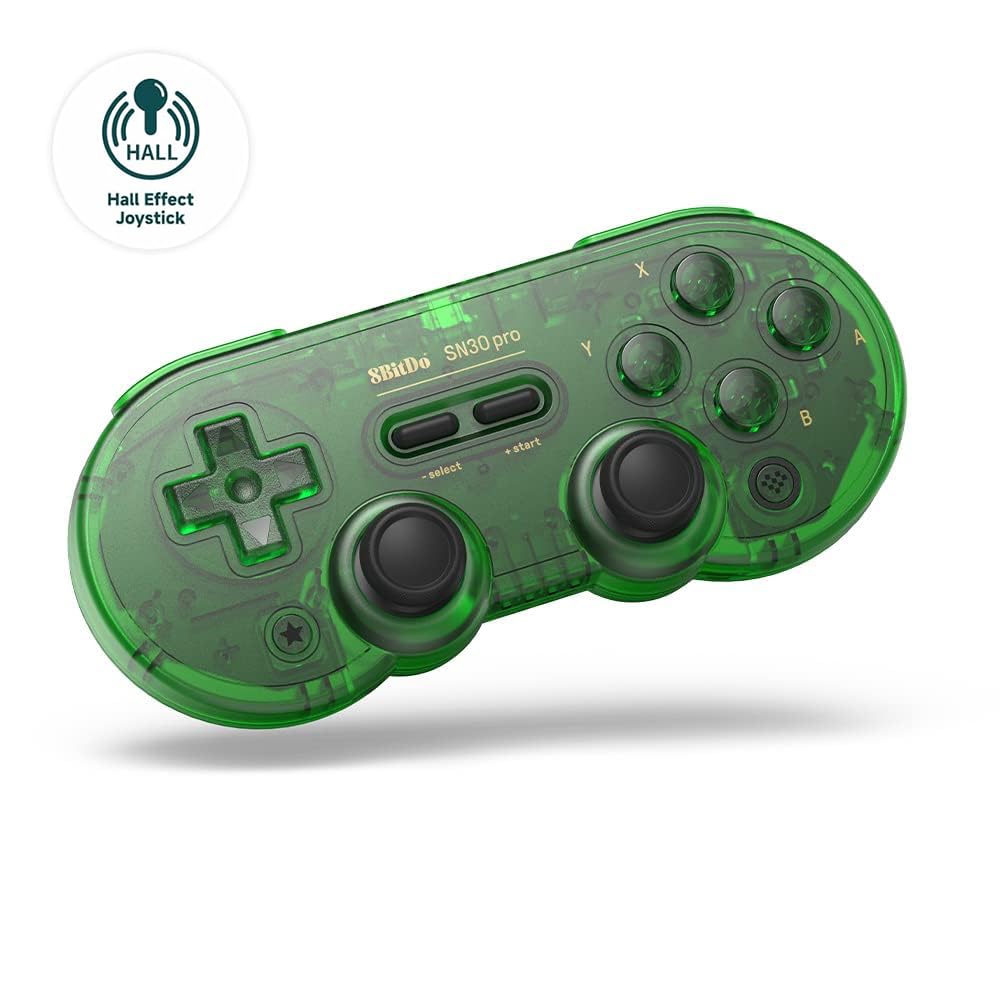 8BitDo SN30 Pro Bluetooth Game Controller for Nintendo Switch - Jade Green Edition | Wireless Gaming Pad for PC, Android & Steam | Perfect for Retro & Modern Gaming