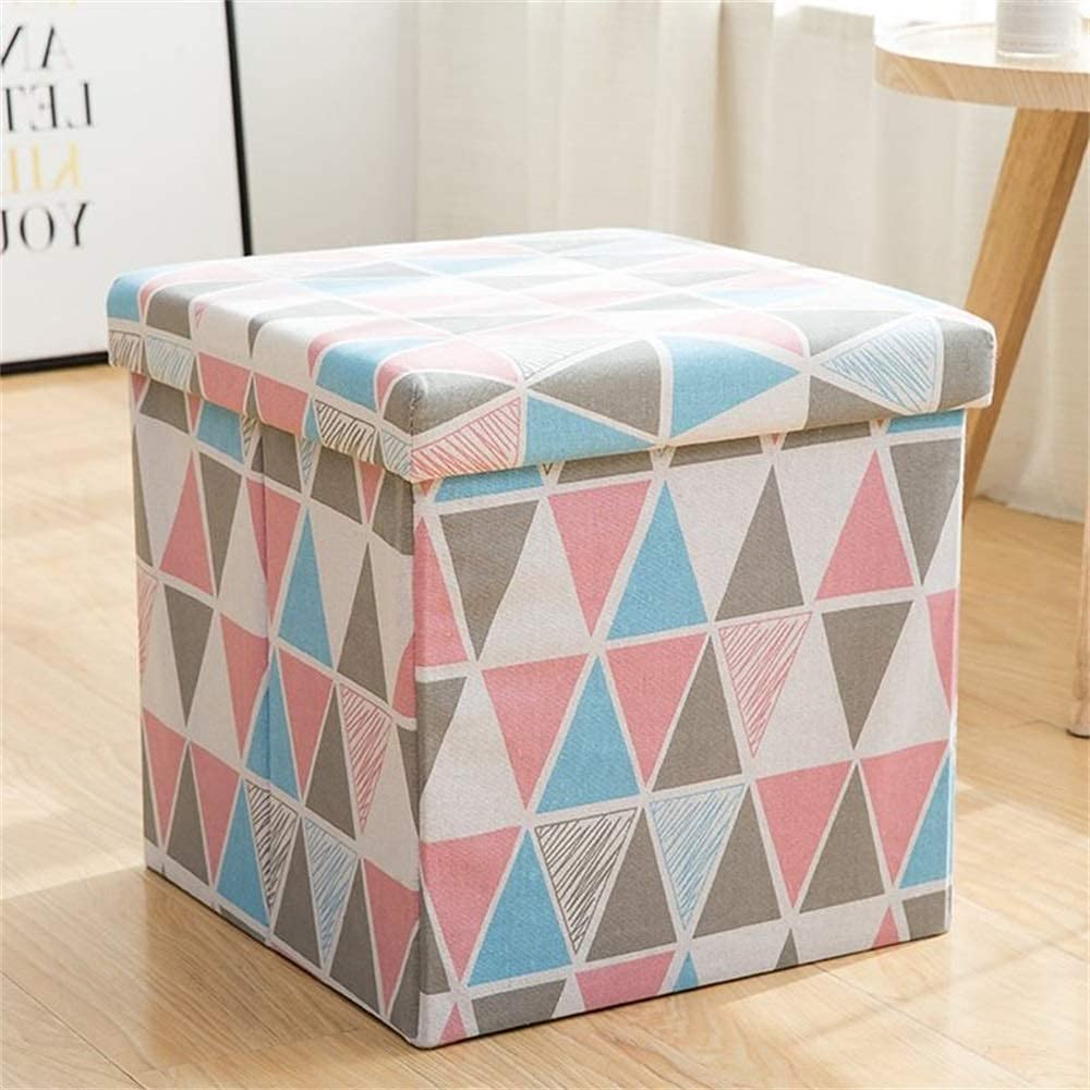 DYPXG Fabric Storage Ottoman Foot Stool with Hidden Compartment - Multifunctional Toy Box for Living Room, Bedroom & Nursery - Perfect for Small Space Organization & Extra Seating