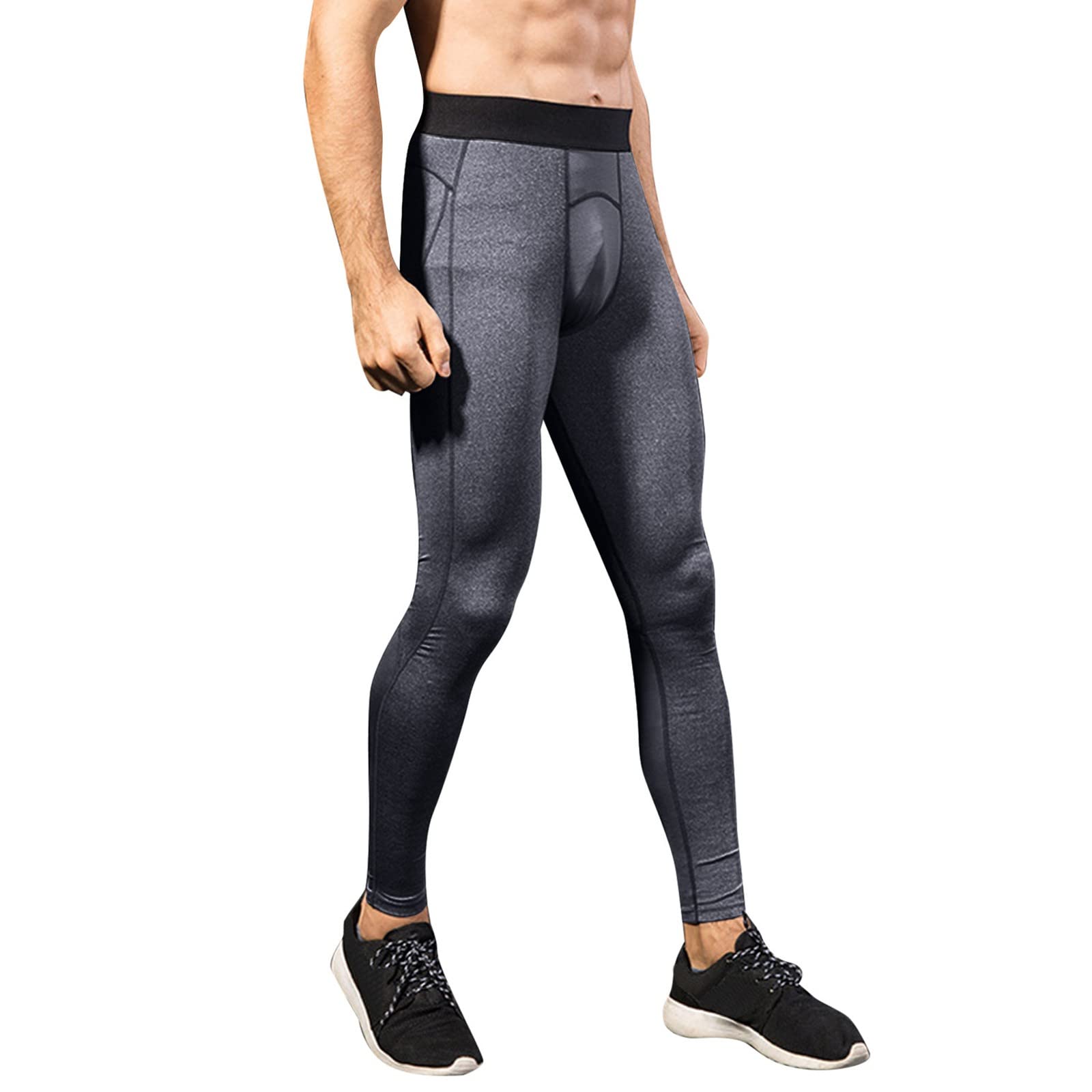 TTQVQ Quick-Dry Men's Fitness Leggings - Breathable Workout Pants for Big & Tall - Ideal for Gym Training, Running & Yoga