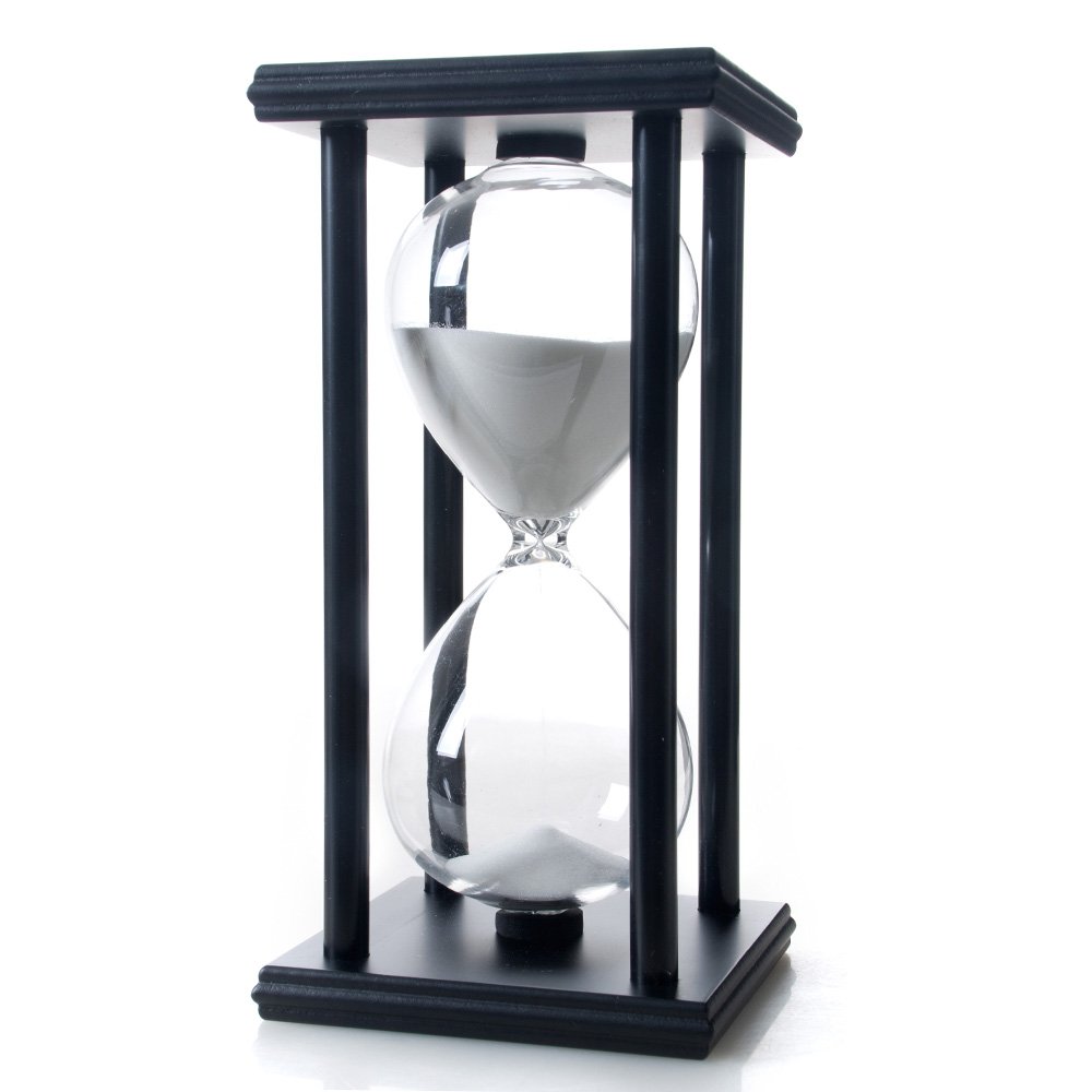 Bellaware 45-Minute Hourglass Sand Timer - White Wooden Sand Clock for Kitchen, Classroom, Yoga & Meditation