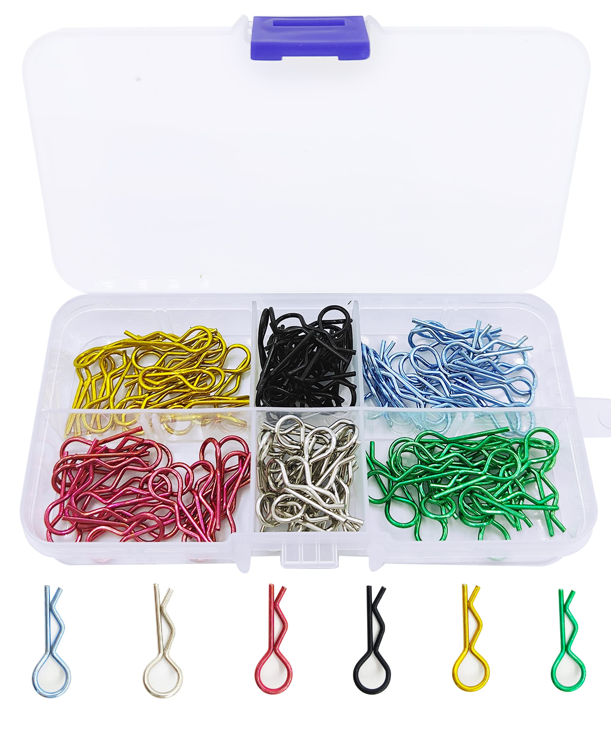 130pcs Universal RC Body Clips - Heavy Duty Steel R Clips for 1/10 & 1/12 Scale RC Cars - Compatible with Redcat, HPI, Himoto, HSP, Exceed - Perfect for Truck, Buggy & Shell Replacement - Secure Your RC Vehicle Body for Off-Road Racing & Bashing
