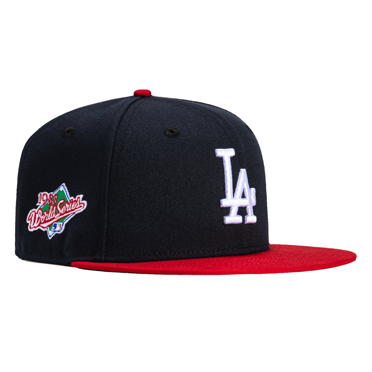 New Era 59Fifty Los Angeles Dodgers 1988 World Series Patch Snapback Hat - Navy & Red - Official MLB Baseball Cap for Men & Women - Perfect for Games, Collecting & Streetwear Fashion