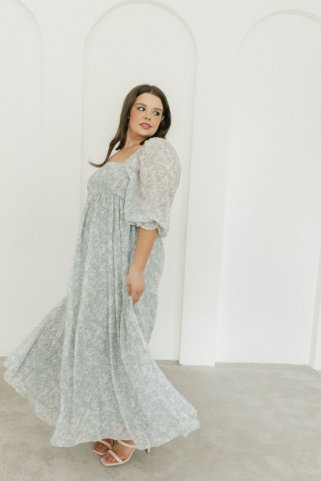 Elegant Sage Green Floral Smocked Maxi Dress for Women - Bump Friendly Maternity & Inclusive Sizing (S-3XL) - Perfect for Summer Weddings, Beach Vacations & Casual Outings