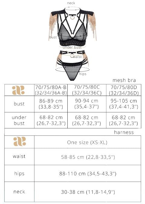 Golden Power Bondage Bra Thong and Belt Set - Sexy Lingerie for Women - Perfect for Role Play, BDSM, and Sensual Nights